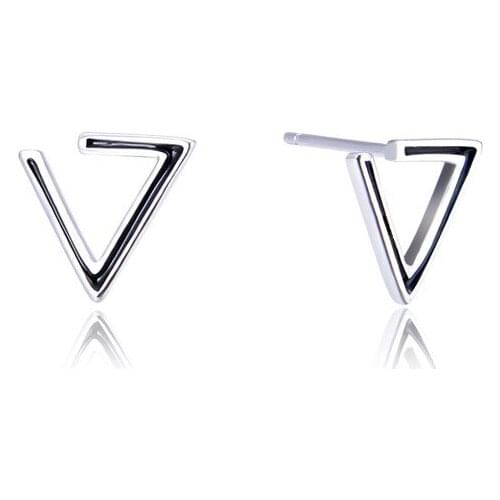 YJAR002095 New Fashion Ladies S925 Silver Stub Drop Oil Simple Retro Triangle Ear Nails Jewelry Women Earrings