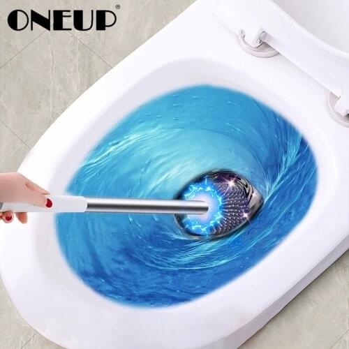ONEUP TPR Toilet Brush Silicone Household Cleaning Brush For Bathroom Portable Long handle Cleaning Tool Bathroom Accessories