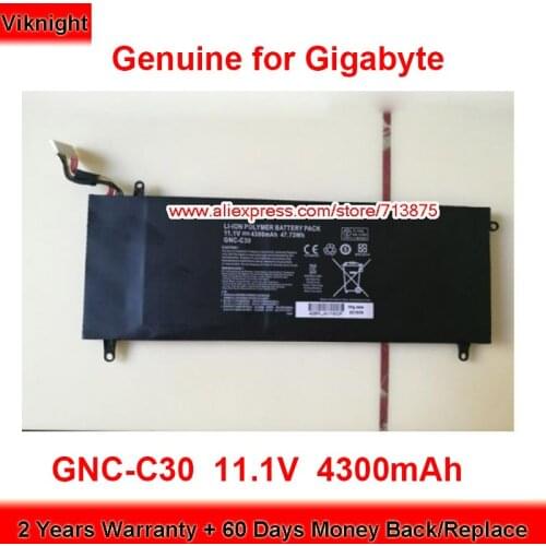 Genuine GNC-C30 Battery 961TA002F for Gigabyte P34G V1 V2 U24 U2442D U2442F U2442N U24T 11.1V 4300mAh 47.73Wh