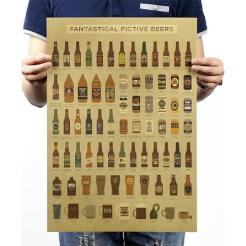 Beer Encyclopedia of Graphic Evolutionary History Bar Counter Adornment Kitchen Retro Vintage Poster Wall Sticker