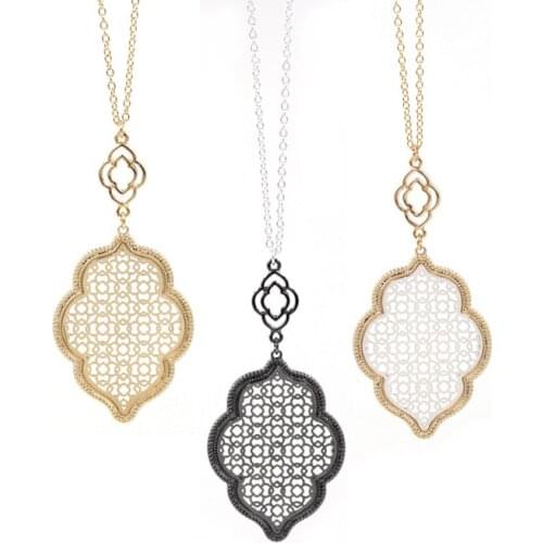 Hot Filigree many colors combain Long Pendant necklace