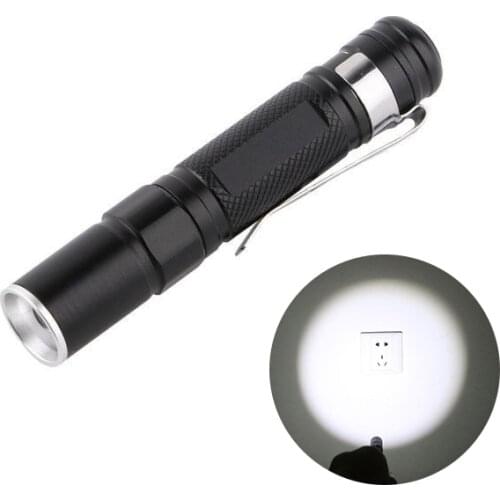 Portable Flashlight with Clip Battery Type Water-Proof Zoomable Durable Portable for Hiking Camping Emergency SCIE999