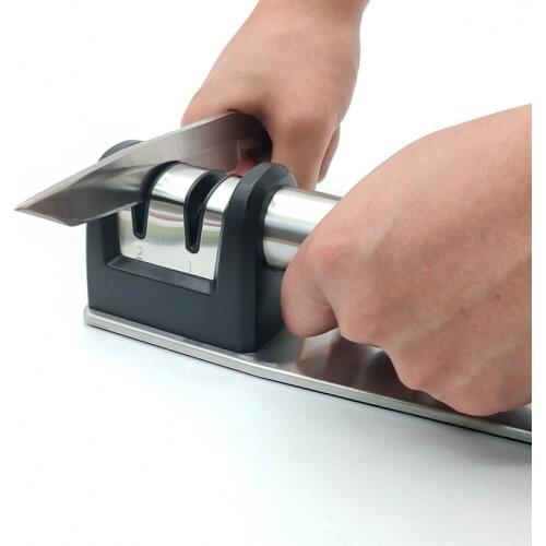 Professional Stainless steel sharpener blade sharp Apex edge simple sharpener fine coarse Grinding wheel bar kitchen knife