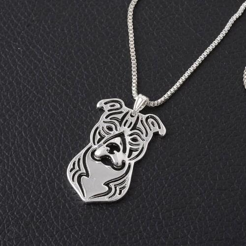 RONGQING 2018 Fashion Staffordshire Terrier Dog Pendant Necklace Boho Hippie Hollow Gargantilla Choker Necklace Women Colier