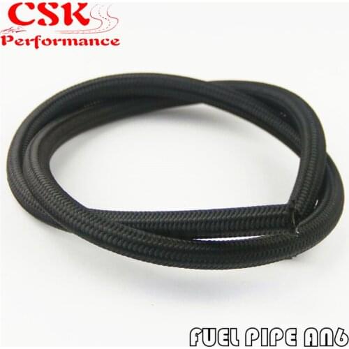3 Foot AN6 Nylon Stainless Steel Braided Fuel Oil Gas Line Hose -6AN 1500PSI 1 Meter