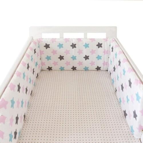 Nordic Stars Design Baby Bed Thicken Bumpers One-piece Crib Around Cushion Cot Protector Pillow Newborns Room Decor crib bumper