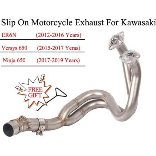 Slip On For Kawasaki ER6N ER6F Versys650 Z650 Ninja 650 650F 650R Motorcycle Exhaust Escape System Modified Front Link Pipe