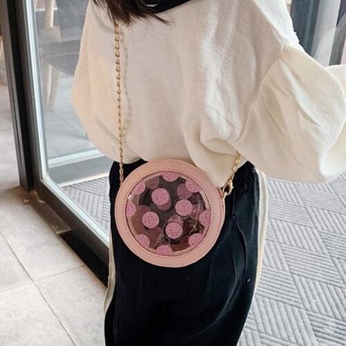 PVC Dots Crossbody Bag for Women Fashion Circular Girls Shoulder Bags Cute Chains Phone Pouch