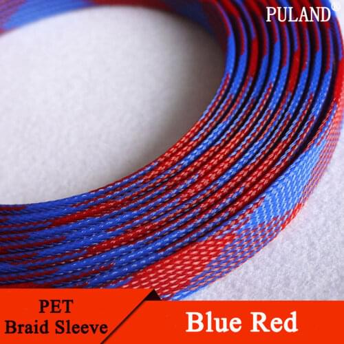 2mm Braided Expandable Sleeve PET Tight Wire Wrap High Density Insulated Cable Harness Line Protector Cover Sheath Single Color