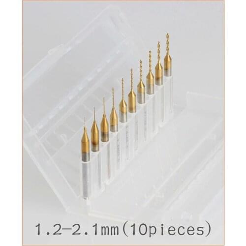 1.2-2.1mm,Freeshipping,CNC Computer machine drill,TiN coated PCB drill,High quality Solid Carbide Micro drill,glass,fiber,resin