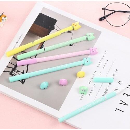 1 PCs Stationery Cute Cat Creative Neutral Pen Black Water Pen Sign Pen Student Supplies Kawaii School Supplies Pen