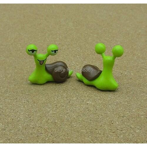 1pcs/lot resin solid smile green snail animal 21mm fairy garden gnome moss terrarium decor crafts bonsai home DIY A102-8