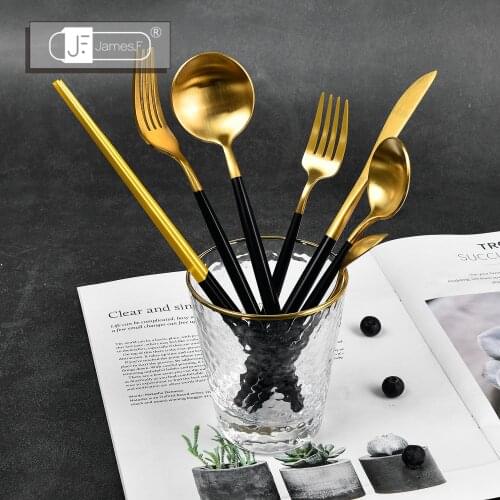 Stainless steel tableware, dinner knife, spoon, dessert spoon, coffee spoon, fork, dessert fork, chopsticks,7-piece set