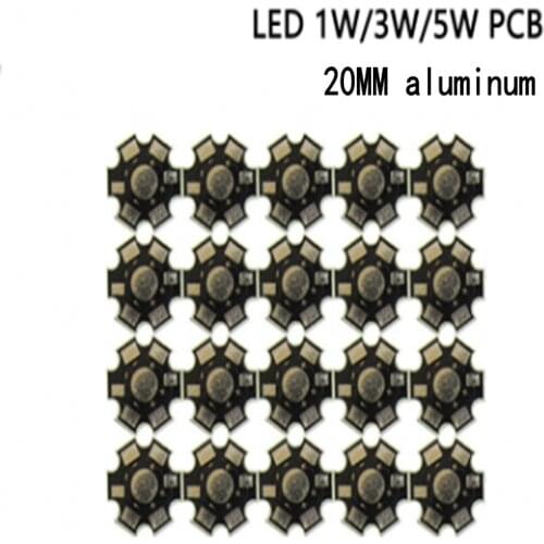 10pcs 1W 3W 5W Heat Sink LED Aluminum Base Plate PCB Board Substrate 20mm Star Kit DIY Cooling Heatsink for LED Bead Chips