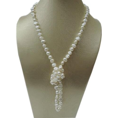 100% NATURE FRESHWATER PEARL LONG NECKLACE-80 CM baroque pearl necklace