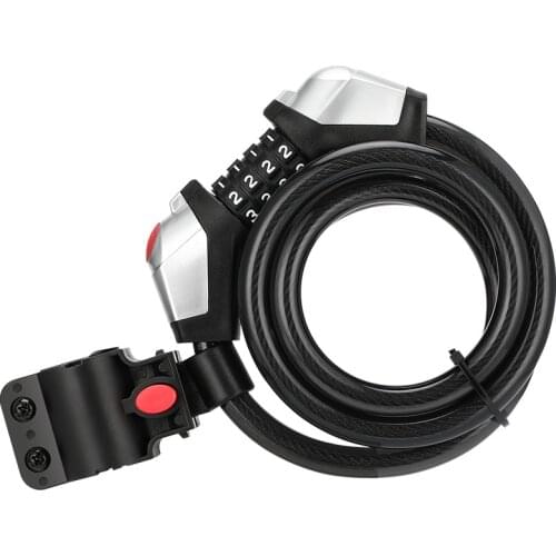 4 Digit Password Bicycle Lock With Light Anti-theft Smart Protective Cycling Chain Lock Mountain Road Bike Security Lock