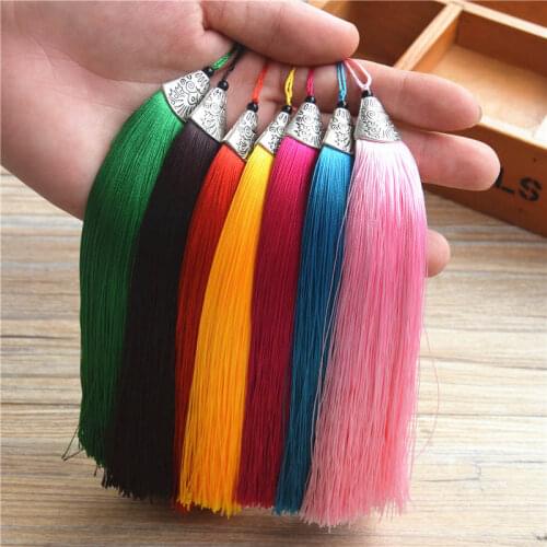 5pcs/lot 170mm Chinese Knot Tassels Colorful Handmade Long Silk Tassel Pendants for DIY Tassel Jewelry Making Materials Supplies