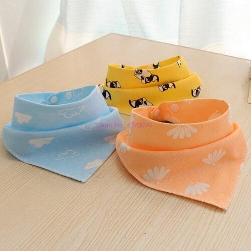 DHL 500pcs Baby Bibs For Boy&Girl bib Burp Cloth Print animal Cotton Baby Scarf Meal Collar Burp