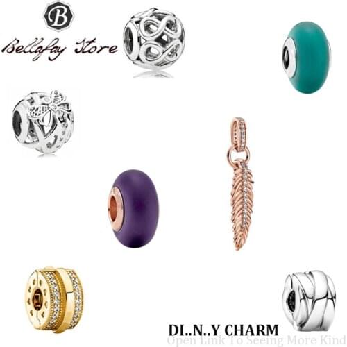 Real 925 Sterling Silver Purple Murano Glass Beads Dragonfly Charms Fits Original Bracelets Bangles Girl Jewelry DIY Decoration