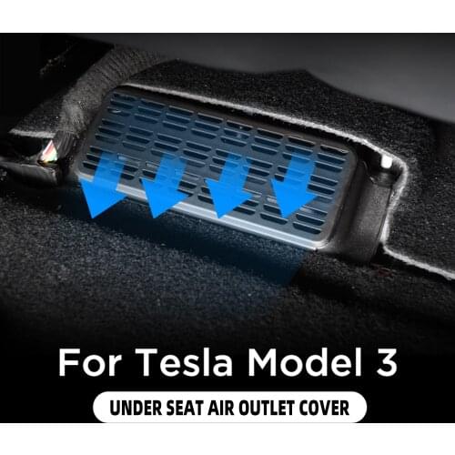 Carmilla 2Pcs/Set ABS Black Under Seat Car Air Outlet Protection Cover for Tesla Model 3 Model3 2016 - 2021 Accessories