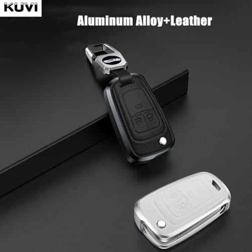 Alloy Leather Car Key Case Shell Cover For Chevrolet Cruze Aveo Trax Sail Malibu Captiva Opel Vauxhall Astra J Corsa Insignia