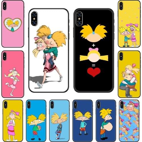 Cartoon Hey Arnold Phone case For iphone 4 4s 5 5S SE 5C 6 6S 7 8 plus X XS XR 11 PRO MAX 2020 black tpu cover pretty funda
