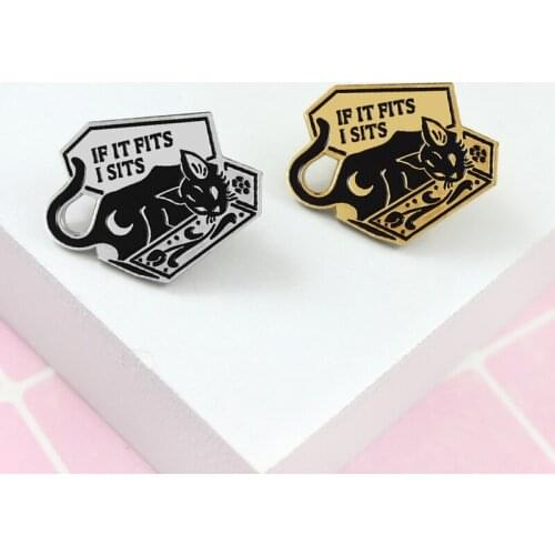 If It Fits I Sits Cat In A Opening Coffin Carved With Flowers Neo-Gothic Dark Occult Style Best Gift For Friend Stylish Design