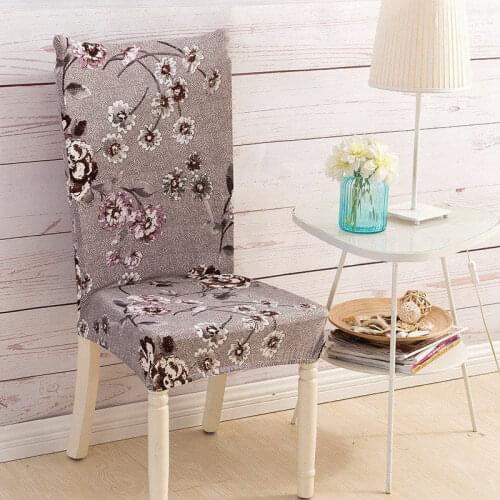European Floral Print Dining Chair Cover Spandex Elastic Anti-dirty Chair Slipcovers Universal Stretch Removable Seat Cover Case