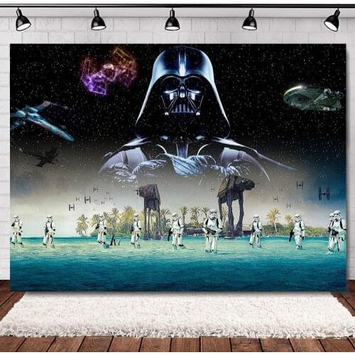 Science Fiction Photography Backdrop Black Star Background Baby Shower Studio Props Supplies Boys Birthday Party Decorations