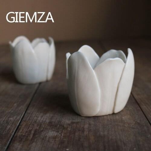 GIEMZA Decorative White Candlesticks
