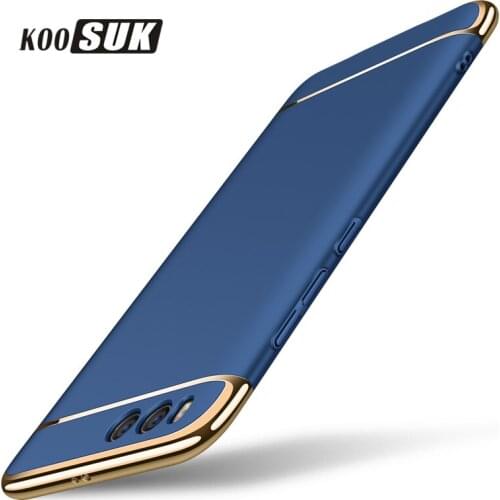 KOOSUK Xiaomi Mi6 Gold plated Phone Case For Coque Xiaomi Mi 6 M6 Back Cover 3 in 1 Shock Proof Frosted Shield Hard Shell Fundas