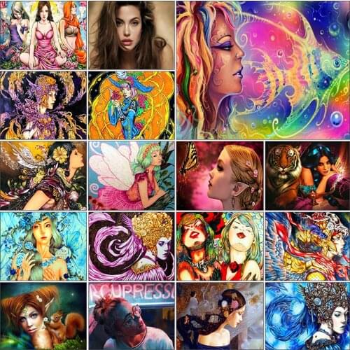 Cuadros full square 5d diamond painting kit Woman butterfly color hedgehog complet embroidery Cross stitch dirll drawing mosaic