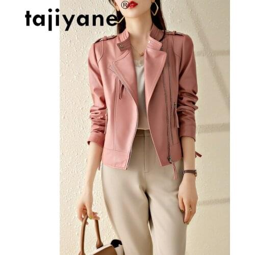 For Jacket Biker Women Spring 2021 Real Sheepskin Coat Female Korean Fashion Leather Jackets Veste Femme Pph4959