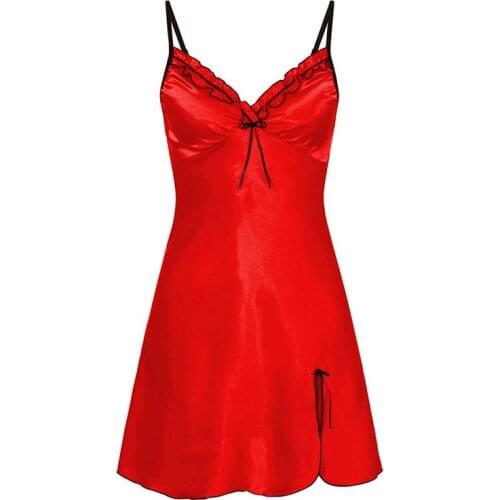 Women Sling Lace Pajamas Dress 2020 Female New Sexy V Neck Sleep Dress Ladies Sexy Nightdress