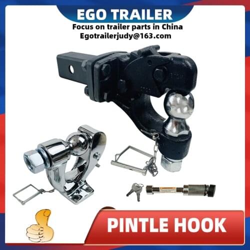 EgoTrailer pintle hook mounting plate for 2" receiver hitch adapter mount with pin lock 2" ball trailer parts