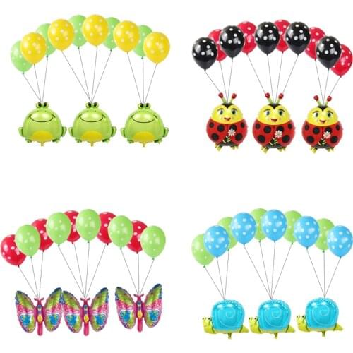 Cartoon Ladybug Insect Foil Balloon Kids Happy Birthday Party Decoration Balloons Set Baby Shower Wedding Christmas Supplies