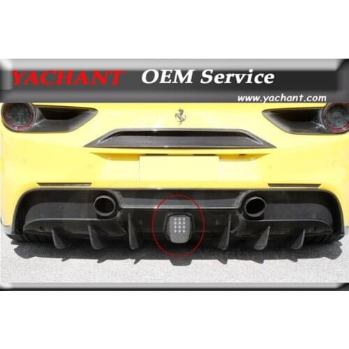 Car Styling Dry Carbon Fiber Plain Weave Kit Fit For 15-17 F488 GTB &Spider OEM Style Rear Brake Light Cover without Camera Hole