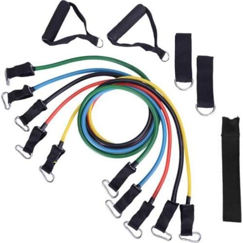 11-piece Resistance Bands Set Yoga Pilates Exercise Fitness Band Gym Home Fitness Exercise Muscle Strength Training