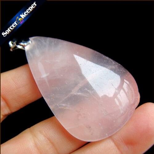 Real Natural Rose Pink Quartz Crystal Gem Stone Beads Pendant Necklace For Womens Jewelry Making Healing Minerals PS660