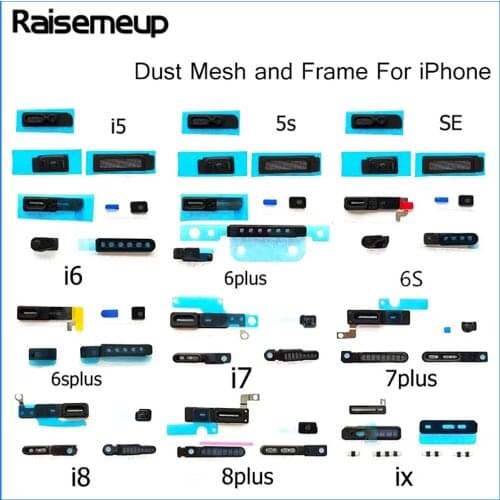 New 10pcs/lot Louder & Speaker & Microphone Anti Dust Mesh and Frame For iPhone 5 5s 5c se 6 6sp 6p 6s 7 8 7p 8p x xs xr xs max