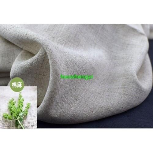 Plain linen, Chinese style ethnic slub cotton clothing fabric