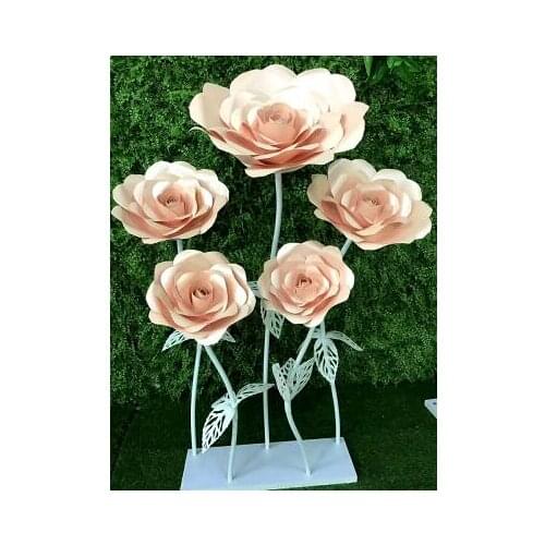 Rose Road Guide 5 Head Road Paper Flower Combination Road Guide Flower Cabinet Decoration Stage Decoration Wedding Road Guide