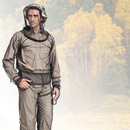 Mesh Hooded Mosquito-proof Suit Outdoor Fishing Adventure Insect-proof Clothing Set Camping Hiking Anti-mosquito Bite Clothes