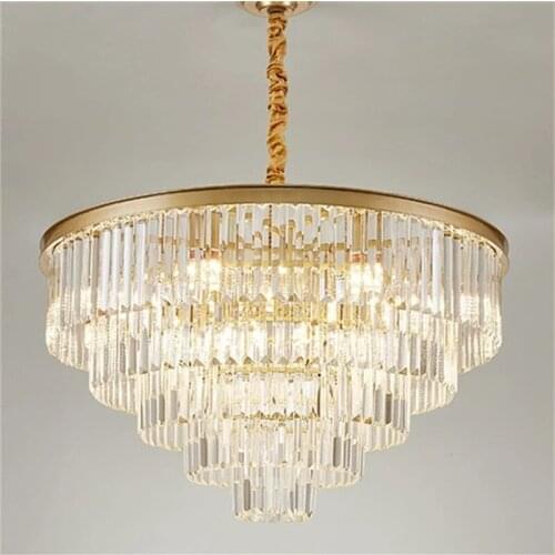 Modern Rectangular Lustre Crystal Pendant Lights Crystal Pendant Lamp Luminaria De Techo Hanglamp Lighting Fixtures