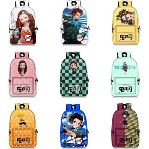 Demon Slayer Anime Manga Peripheral Student Bag Kimetsu No Yaiba Creative Student Large Capacity Polyester Fashion Backpack