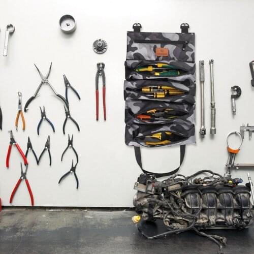 Roll Up Tool Bag Wrench Roll Pouch Outdoor Oxford Cloth Hanging Tool Zipper Carrier Totes Organizer Carrying Pouch Holder