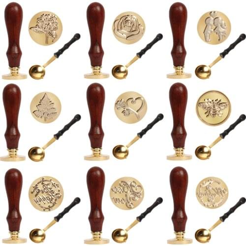 1pcs Wood Handle Antique Sealing Wax Stamps Retro seal Ancient Craft Wax Seal Stamp Decor Greeting Birthday Wedding Invitation