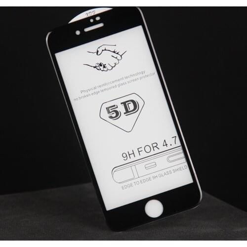 20pcs 5D Tempered Glass for iPhone X Xs Max XR 7 8 Glass 6s Plus Screen Protector Glass 9H Full Cover Film Curved Edge