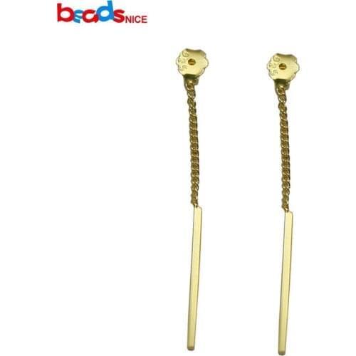 Beadsnice 925 Sterling Silver Earrings Nut Long Eardrop Tassel Earring Women Jewelry Finding Making ID37412/37413/37414/37415