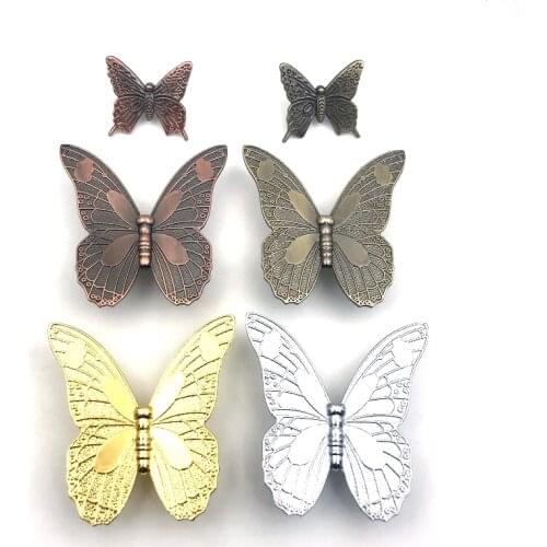 1x Creative Silver Gold Bronze Butterfly Furniture Handle Drawer Shoe Cabinet Cupboard Door Knob Pull